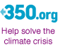 350.org logo: Help solve the climate crisis